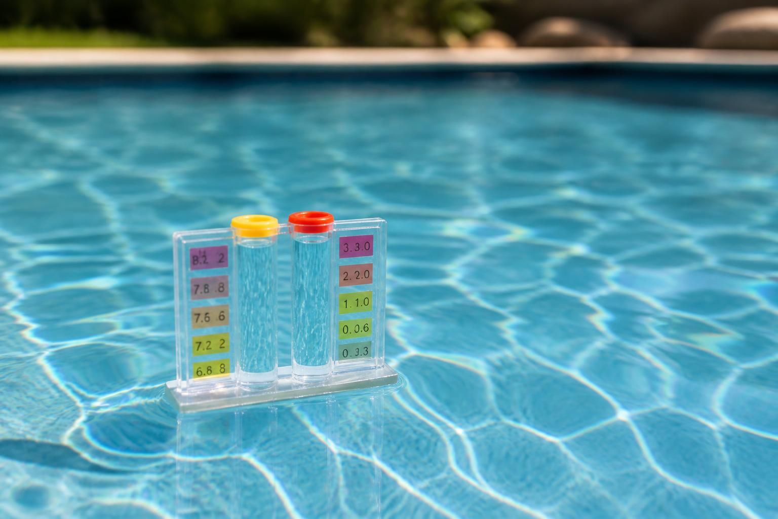 Clear pool water reflecting proper chemical balance and safety.